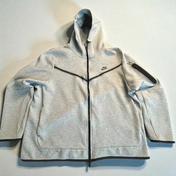Men's Nike Tech Fleece Windrunner Full Zip Hoodie Gray 2XL XXL‎ HV0949-063